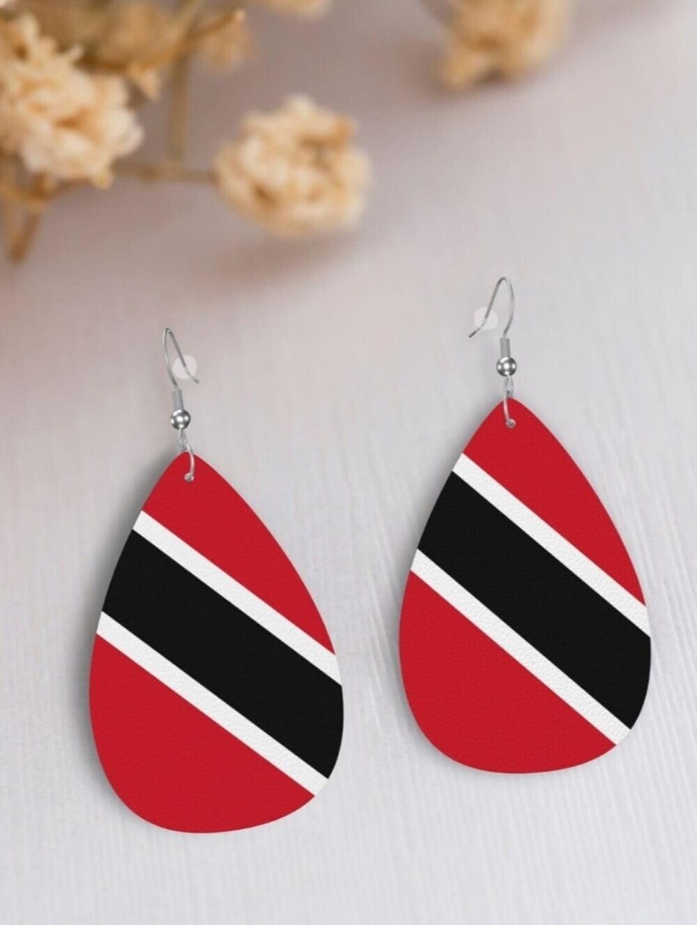 Red Teardrop Stripe Earrings - Women's Fashion Jewelry